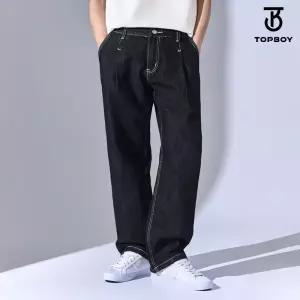 기장 선택 세미와이드 레귤러 생지 원턱 데님팬츠 (KD052)