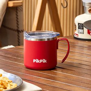 버터샵 피크피크 스텐 머그컵 350ml, 레드, 1개