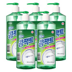 CJ라이온 참그린 콤팩트 주방세제 용기 600g 5개