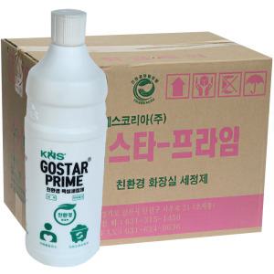 고스타프라임 1L 12개입 1박스 친환경 화장실 변기 세정제 좌변기 요석 물때 찌든때 제거 세제