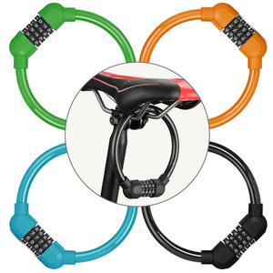 도난방지 (자전거 4단 번호자물쇠 A타입) 와이어 락 잠금 번호키 열쇠 자물쇠