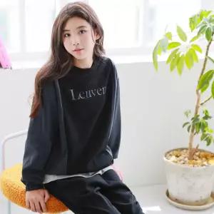 [아이라인키즈] 루벤 배색 맨투맨 주니어 캐주얼 여아 의류 티셔츠 초등 학생 옷 아동 복