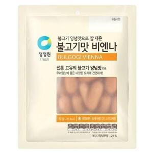 청정원 캠핑  청정원 불고기 비엔나 110g 야식 소풍 김밥 술안주 자취 도시락 반찬  대용량 식자재 110g