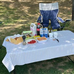 방수 잘되는 6인용 대형 야외식탁보 캠핑 차박 행사용 테이블보 테이블커버 체크무늬