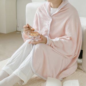 더자리 웨어러블 극세사 담요 L, 밀키베리