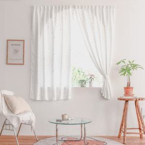 더자리 붙이는 암막커튼 작은창, 트윙클화이트+커튼끈1P