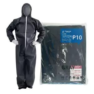 프로덕트랩 일회용 SB 작업복 그레이 방진복 방역복 분진복 보호복 원피스 방역물품