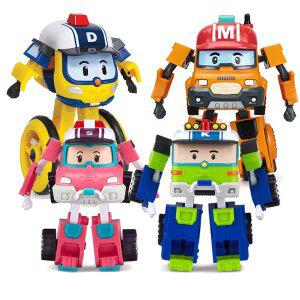 [신세계몰]로보카폴리 변신로봇 4인치 드로니 마크 샌디 키튼 4종 세트