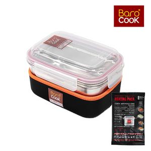 바로쿡 비화식 백패킹 낚시 등산 캠핑 발열팩 발열 도시락 용기 850ml 세트