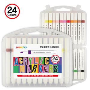 문교 불투명 아크릴 마카 24색 마카펜 다양한 용도 신발 유리 플라스틱 나무