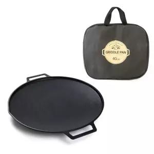 [퀸센스] 캠핑 그리들 코팅 그리들팬 40cm+전용가방 인덕션 사용가능 고기 불판