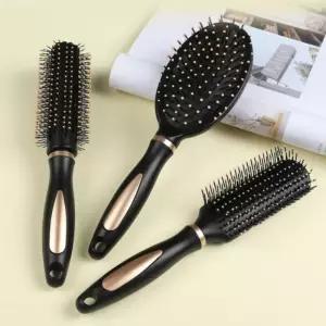 골드 포인트 헤어브러쉬 쿠션 롤 플랫 둥근 브러쉬 머리빗