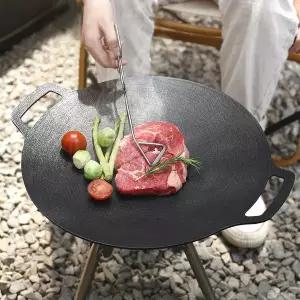 [바겐슈타이거] 캠핑 그리들 36cm 블랙 인덕션 코팅 그리들팬 솥뚜껑 불판