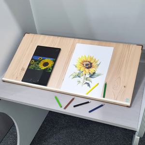 위즈독서대 수에이70 필기겸용 책거치대 간편 각도조절 독서대 원목 책받침대