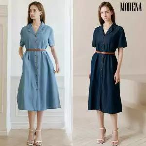 [재입고특가] G.모데나 썸머 데님 반팔 원피스(벨트세트)