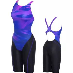 토네이도 여자 실내 수영복 반신 강습용 스윔웨어 데일리 바이올렛