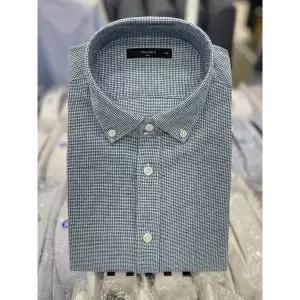 [트루젠]L/블루 미니체크 여름 기본 반팔 캐주얼 셔츠 정장 와이셔츠_JK