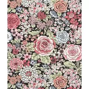 [퀼트스타] 고바야시 코튼 엘레강스플라워_브라운x오렌지 (30659)