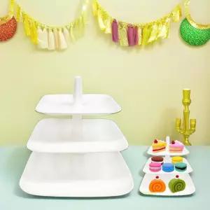 음식교구 진열대 3단 트레이 정리대 소꿉놀이 디저트 케익 접시