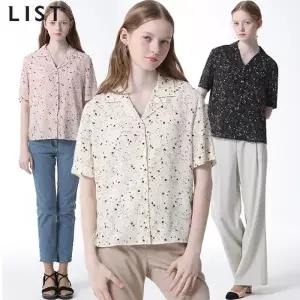 [리스트(LIST)] 패턴 오픈 칼라 셔츠