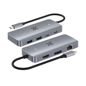 미러링 7in1 멀티 C타입 허브 USB3.1 to 8K HDMI DP 듀얼모니터 100W PD충전 기가랜카드 맥북 노트북 호환