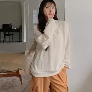 핫핑 [쫀쫀골지/복원력UP] 루키드 레글런 골지니트 긴팔맨투맨