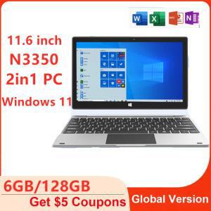 11.6 인치 2 in1 오피스 태블릿 PC 초박형 IPS Windows 11 인텔 N3350 6GB RAM + 128GB ROM 지원, c타입 HD