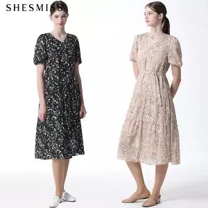 [쉬즈미스][쉬즈미스(SHESMISS)] 자수 플라워패턴 롱 원피스 (택가격 278000원)