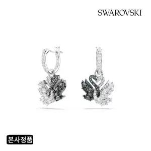 [스와로브스키](강남점)[본사정품/쇼핑백증정] Swan 블랙 로듐 드롭 귀걸이 5705728