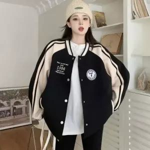 여성 봄 가을 간절기 캐주얼 야구잠바 블루종 바시티