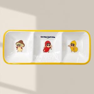 짱구 짱구는 멜라민그릇 사각 접시 앞접시 반찬 용기 1P