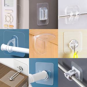 무타공 접착식 투명 후크스티커 방수 선반 받침 압축봉 걸이 매직후크 모음