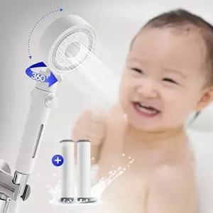 [네이쳐리빙]온가족이 쓰는 올인원 6단계 온오프 필터 샤워기+전용리필2개