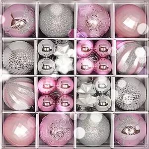 [하프클럽/]크리스마스 트리 장식볼 세트 핑크실버 오너먼트