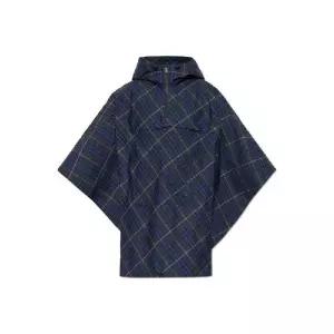 버버리 EKD 모티프 체크 패턴 후드 폰초 8105151 C1852NAVY TP934690479