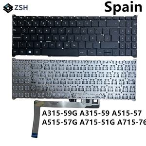 Acer 아스파이어 A315-59 A315-59G A515-57 A515-57G A715-51G A715-76 노트북새 SP 스페인 키보드 백라이
