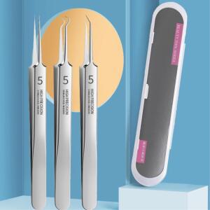 피지 블랙헤드 압출 집게 도구 3종 세트 모공관리 얼굴각질제거