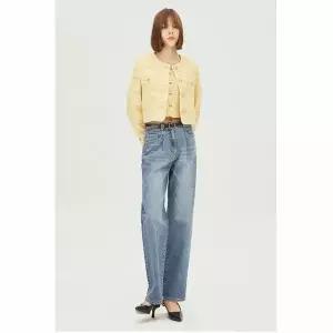 [하프클럽/시슬리]시슬리 SAJKA4411 YE  탠저린로엔 트위드 자켓