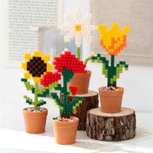 [오피스스쿨]  민화샵 디폼블럭 화분 만들기 (4종택1) DIY 끼우는블럭도안 블럭장난감 꽃만들기 선물용 인테리어소품