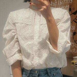 펀칭블라우스 아일렛블라우스 레이스블라우스 세일러셔츠 TS814