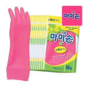 [NS홈쇼핑]마미손 고무장갑 오른손 한쪽 중형M 10입 / 천연라텍스고무장갑 니트릴장갑..