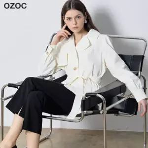 오조크 베이직 숏 트렌치 자켓