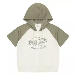 [틴톡] 여자 여름이월 배색 라글란 투웨이 후드 점퍼(25PT755)