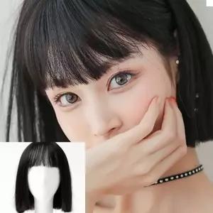 칼단발 통가발 내추럴블랙 여성가발 여성통가발 여성인모가발