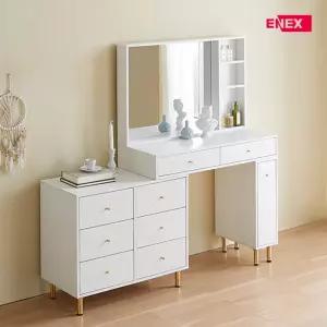 골드라벨 3단6칸서랍 수납거울 확장형 화장대 (넓이100~160cm)