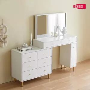 골드라벨 3단6칸서랍 일반거울 확장형 화장대 (넓이100~160cm)