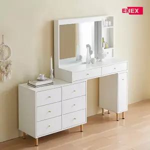 골드라벨 3단6칸서랍 LED조명거울 확장형 화장대 (넓이100~160cm)