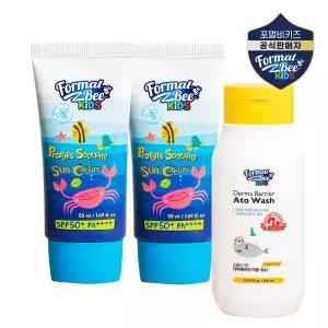 포멀비 키즈 프로폴리스 수딩 선크림 50ml 2개+ 아토워시 300ml