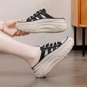 캐주얼 여성 편한 통굽 키높이 뮬 스니커즈 운동화