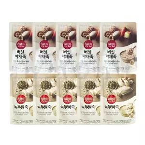 비비고 햇반 소프트밀 파우치죽 버섯야채죽 420g 5개 + 녹두닭죽 420g 5개